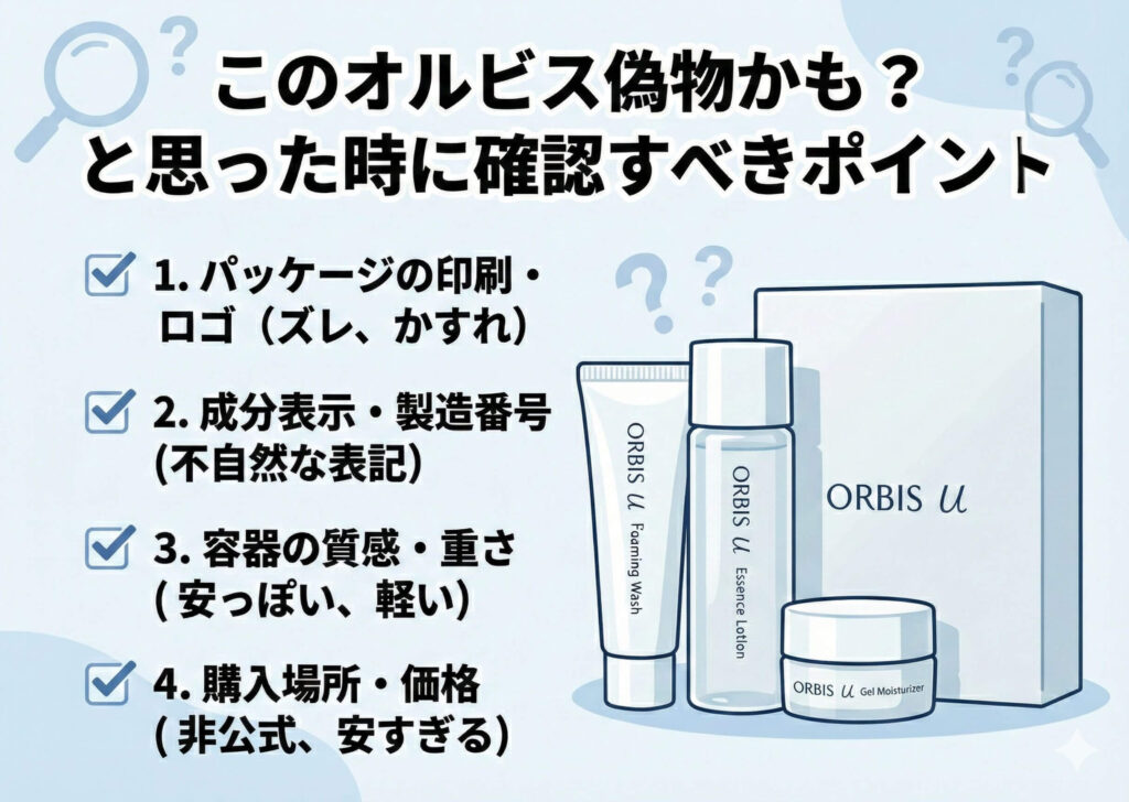 オルビスの偽物確認ポイントの画像です